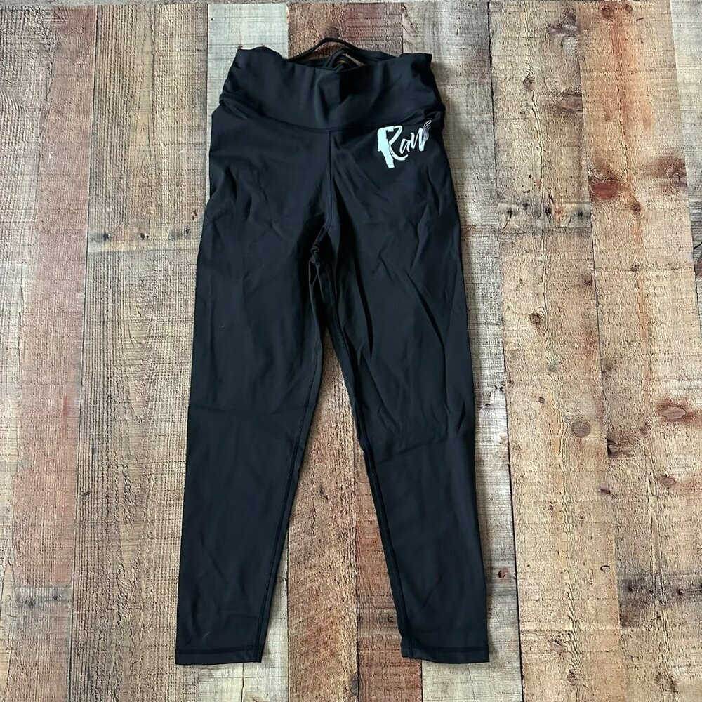 Womens Black Raw Activewear Set With Crisscross Crop Top & High Waist Leggings - Picture 10 of 10